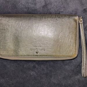 Kate Spade Metallic Gold Wristlet Clutch